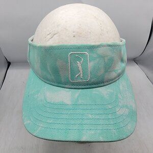 PGA Tour Turquoise Tie Dye Golf Visor Adjustable Outdoors Summer Casual Comfort